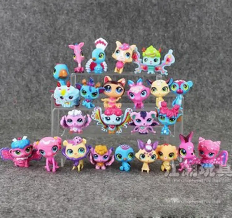 24pcs  Mini Pet Shop Figures Cocker Spaniel Collie Dog Standing Cats Dogs Kitty Toys Kitten Kedi Lion Sheep Bird lol Toy