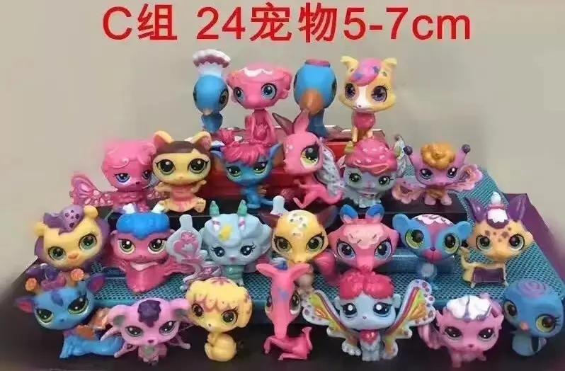 24pcs  Mini Pet Shop Figures Cocker Spaniel Collie Dog Standing Cats Dogs Kitty Toys Kitten Kedi Lion Sheep Bird lol Toy