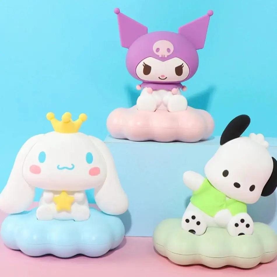Sanrio Hello Kitty Kuromi Cinnamoroll Kawaii Night Light Glowing Children Toy Bedside Lamp Anime Cute Children Kid Present Gifts