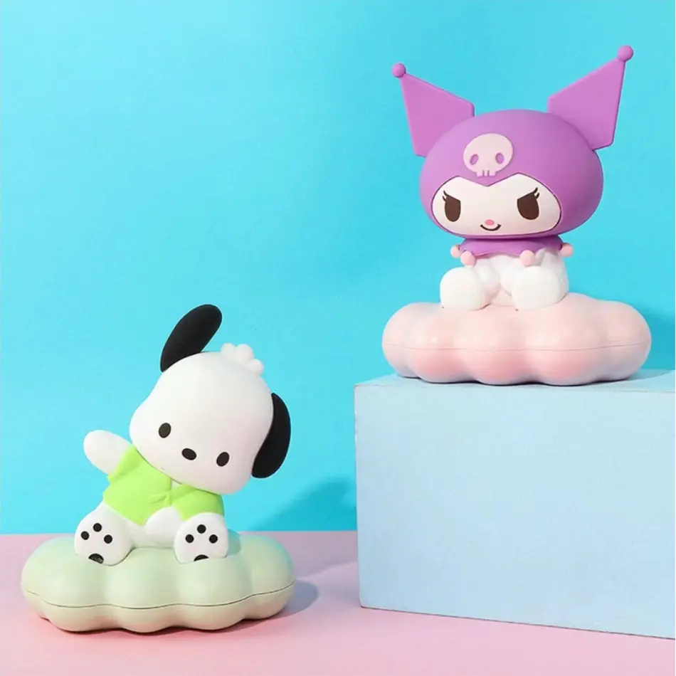 Sanrio Hello Kitty Kuromi Cinnamoroll Kawaii Night Light Glowing Children Toy Bedside Lamp Anime Cute Children Kid Present Gifts