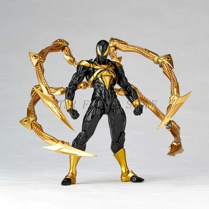 Kaiyodo Revoltech Iron Spider Action Figure Spider-Man Model Toys Movable Collection 16cm Spiderman Peter Parker Figurine Doll