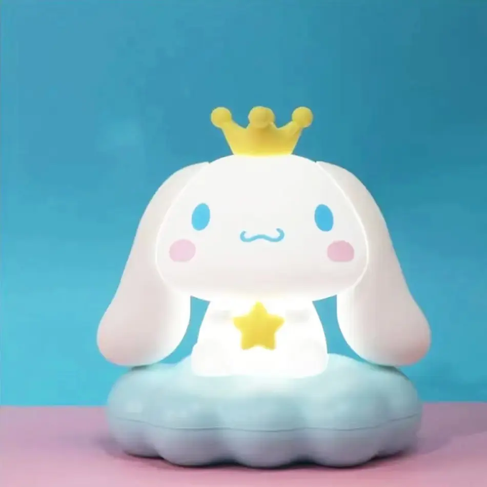 Sanrio Hello Kitty Kuromi Cinnamoroll Kawaii Night Light Glowing Children Toy Bedside Lamp Anime Cute Children Kid Present Gifts