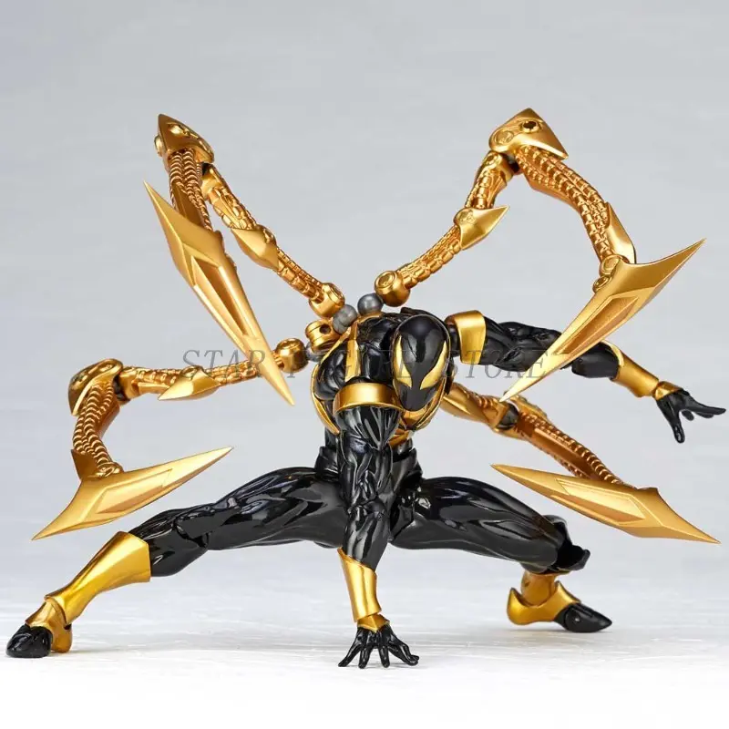 Kaiyodo Revoltech Iron Spider Action Figure Spider-Man Model Toys Movable Collection 16cm Spiderman Peter Parker Figurine Doll