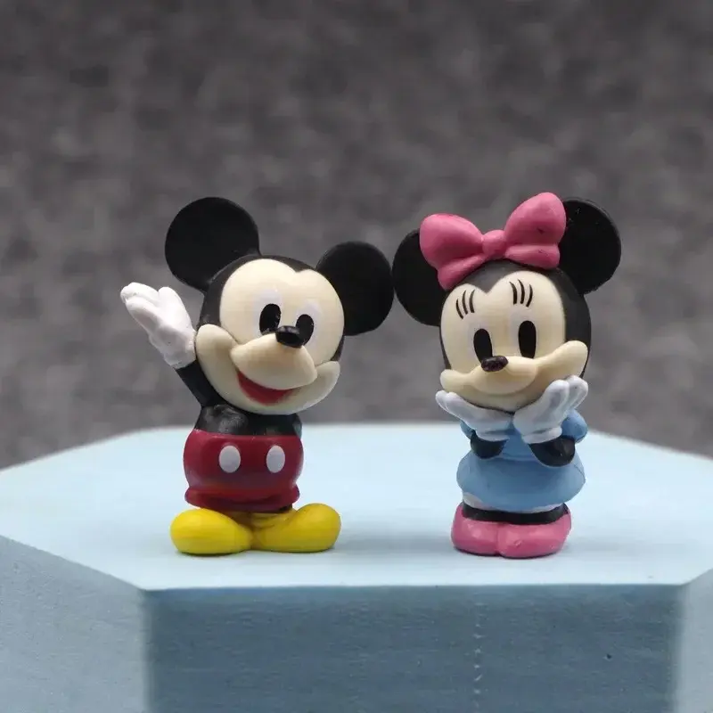 6Pcs MIniso Anime Mickey Mouse Action Figure Minnie Pooh Bear Dumbo Kawaii Cartoon Doll PVC Collectible Model GK Toy Kids Gift
