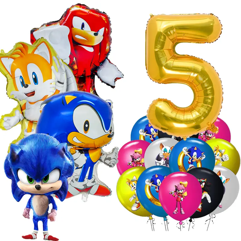 Sonic Balloons Party Supplies Set Latex Balloons Kids the Hedgehog Birthday Decorations Number Globlos Baby Shower Decor Gifts