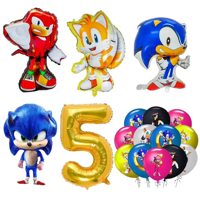 Sonic Balloons Party Supplies Set Latex Balloons Kids the Hedgehog Birthday Decorations Number Globlos Baby Shower Decor Gifts