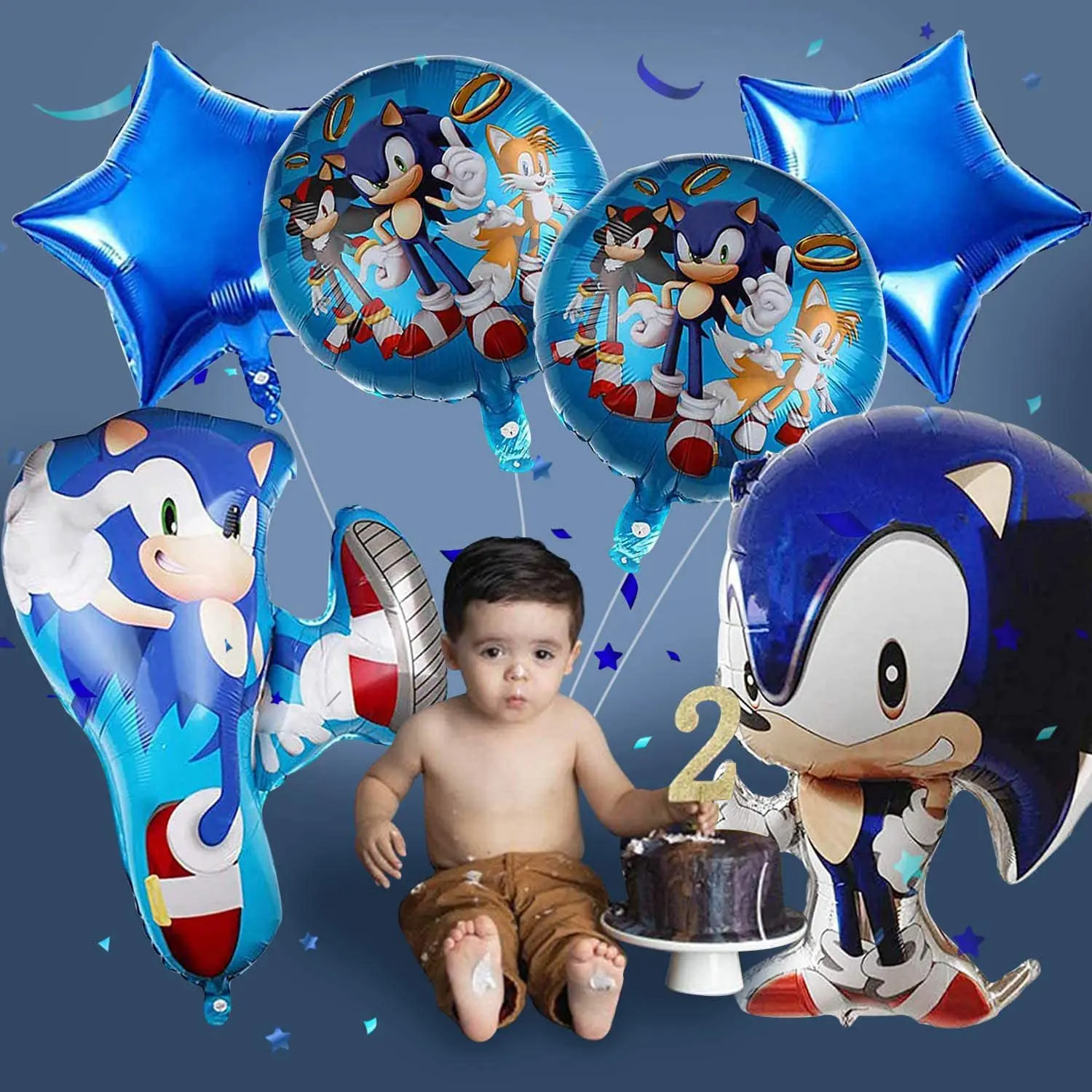 Sonic Balloons Party Supplies Set Latex Balloons Kids the Hedgehog Birthday Decorations Number Globlos Baby Shower Decor Gifts