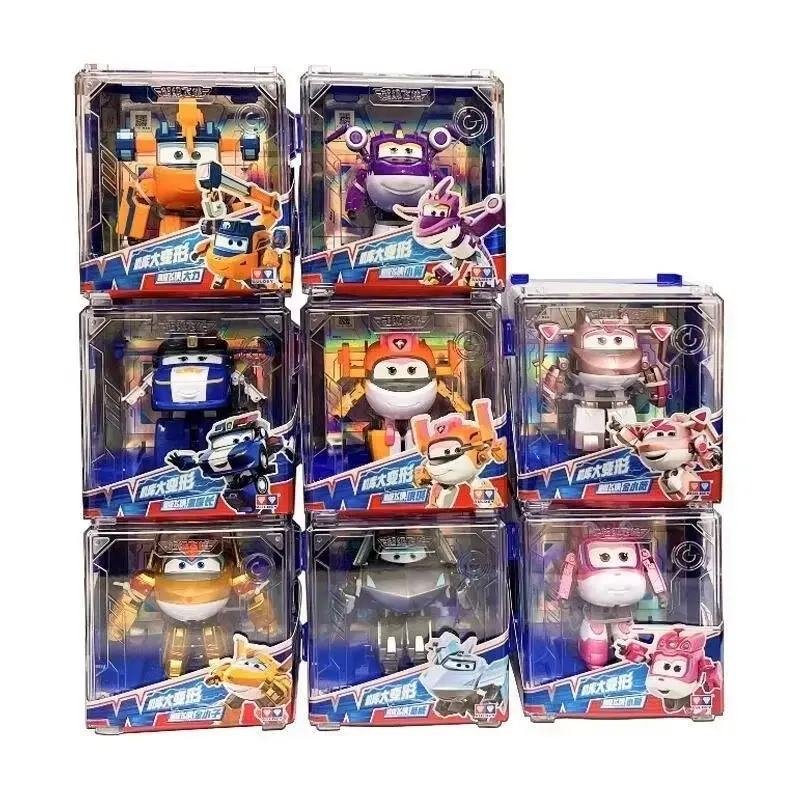New Super Wings 2" Scale Mini Transforming Anime Deformation Plane Robot Hot  Action Figures Transformation Toys For Kids Gifts