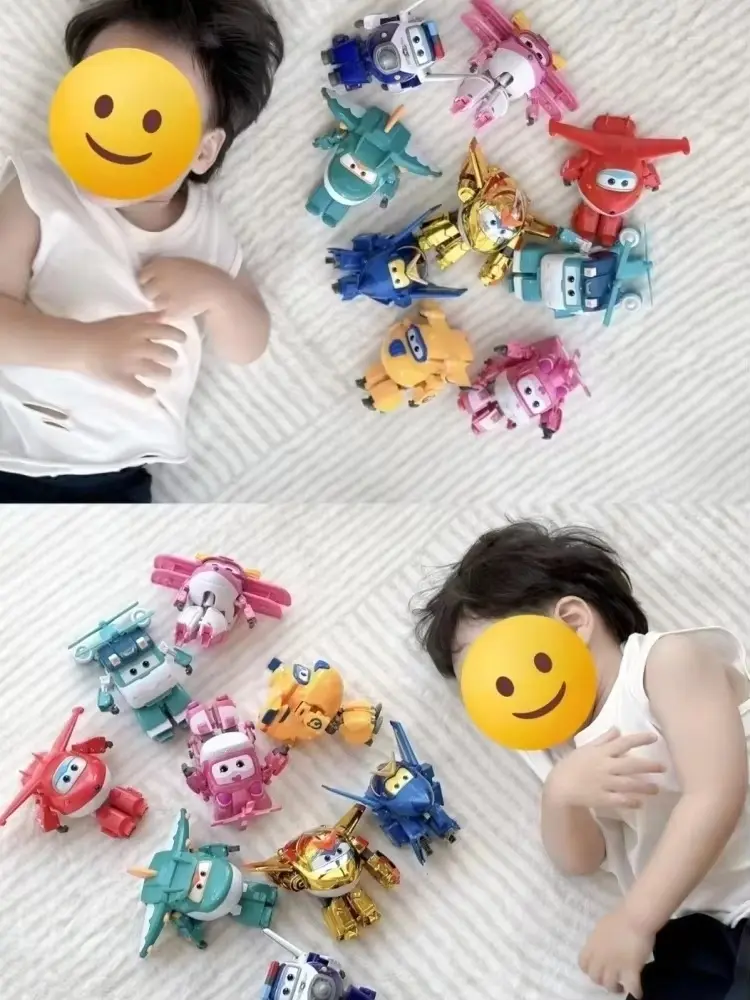New Super Wings 2" Scale Mini Transforming Anime Deformation Plane Robot Hot  Action Figures Transformation Toys For Kids Gifts