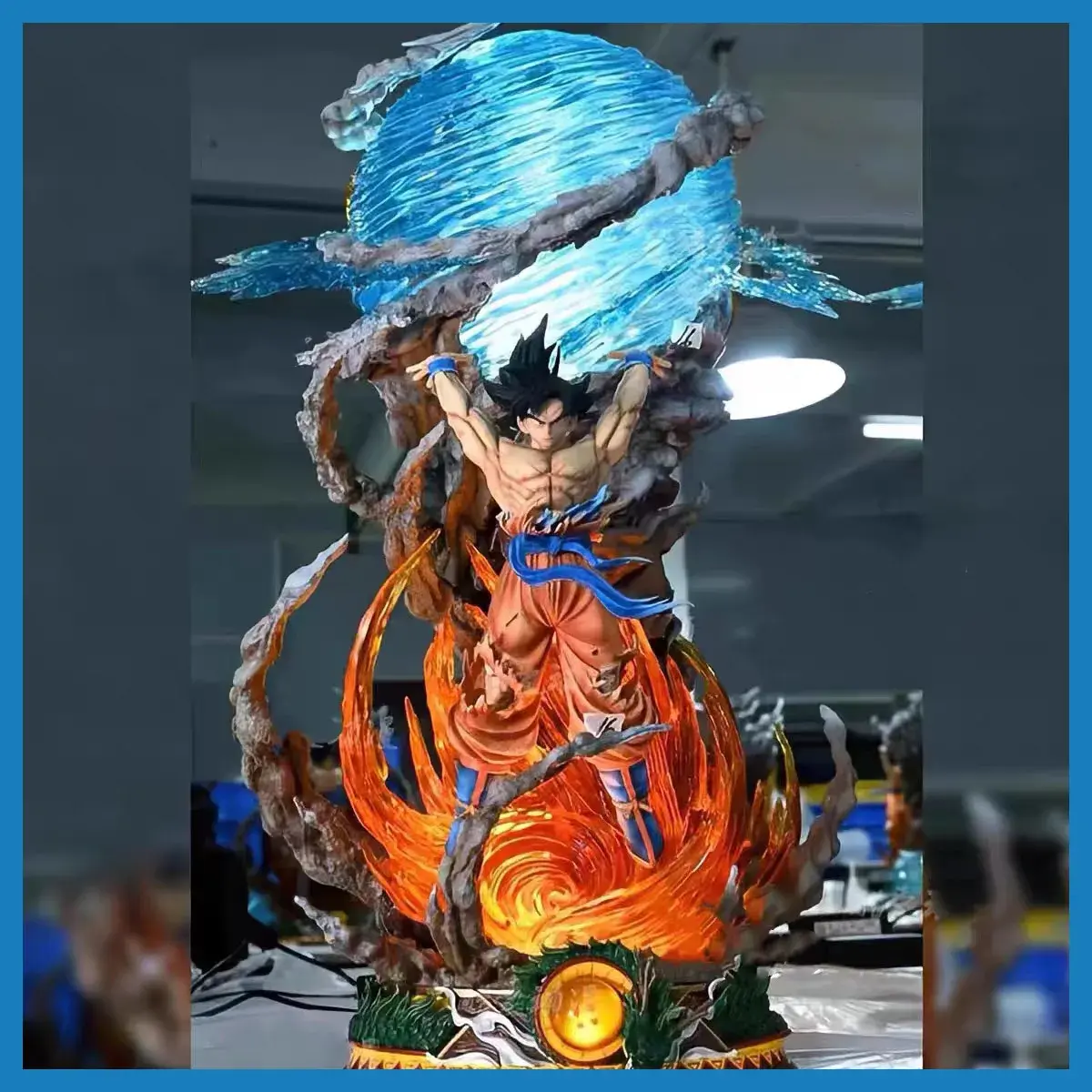 25cm Dragon Ball Anime Spirit Bomb Sou Goku Action Figure Super Saiya Pvc Model Statue Doll Collection Decoration Toys Gift