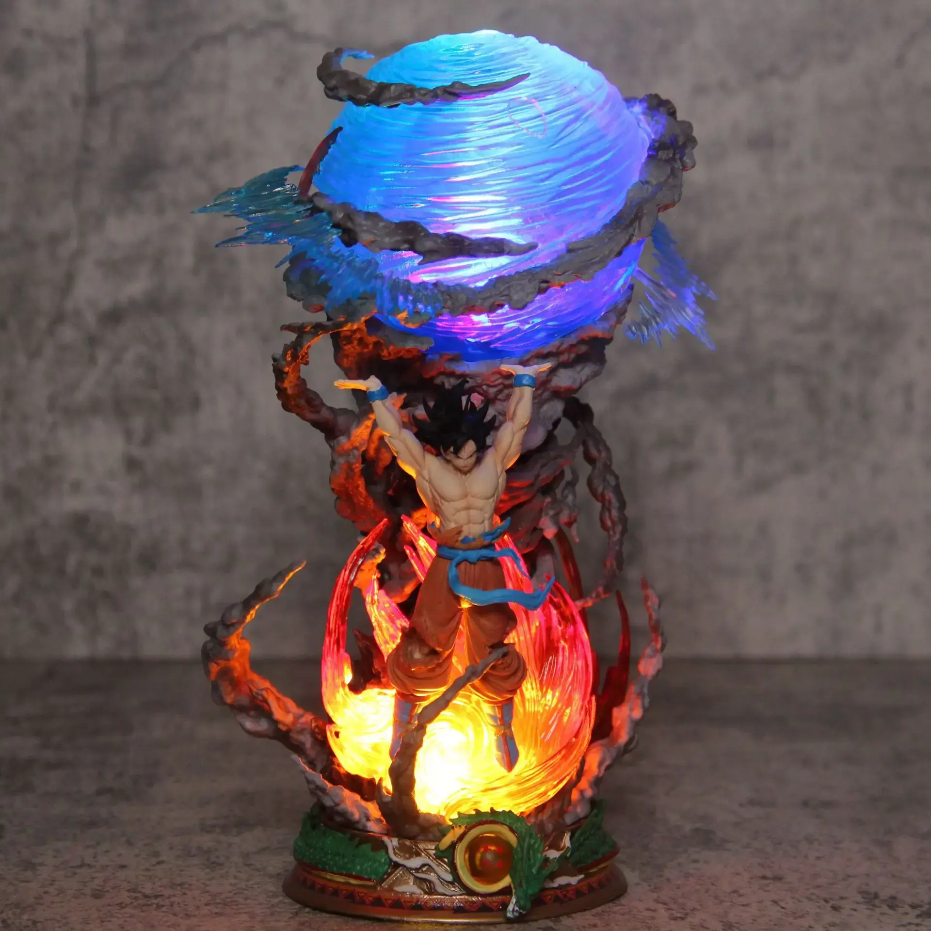 25cm Dragon Ball Anime Spirit Bomb Sou Goku Action Figure Super Saiya Pvc Model Statue Doll Collection Decoration Toys Gift