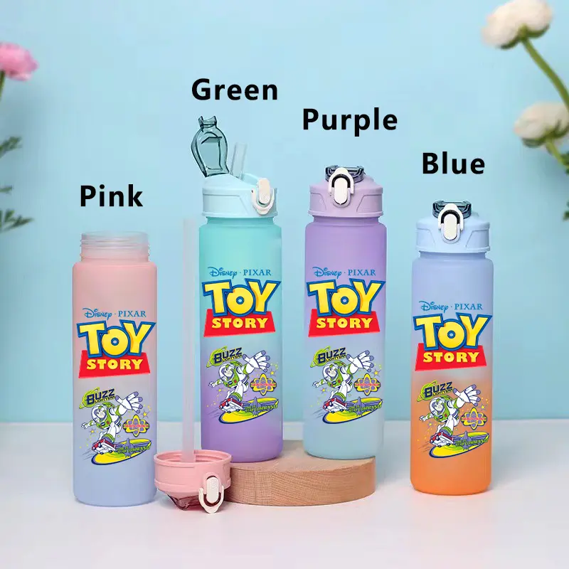 750ML Toy Story Cartoon Large Capacity Gradient Water Cup Portable Plastic Water Bottle Student Outdoor Leak Proof Water Bottle