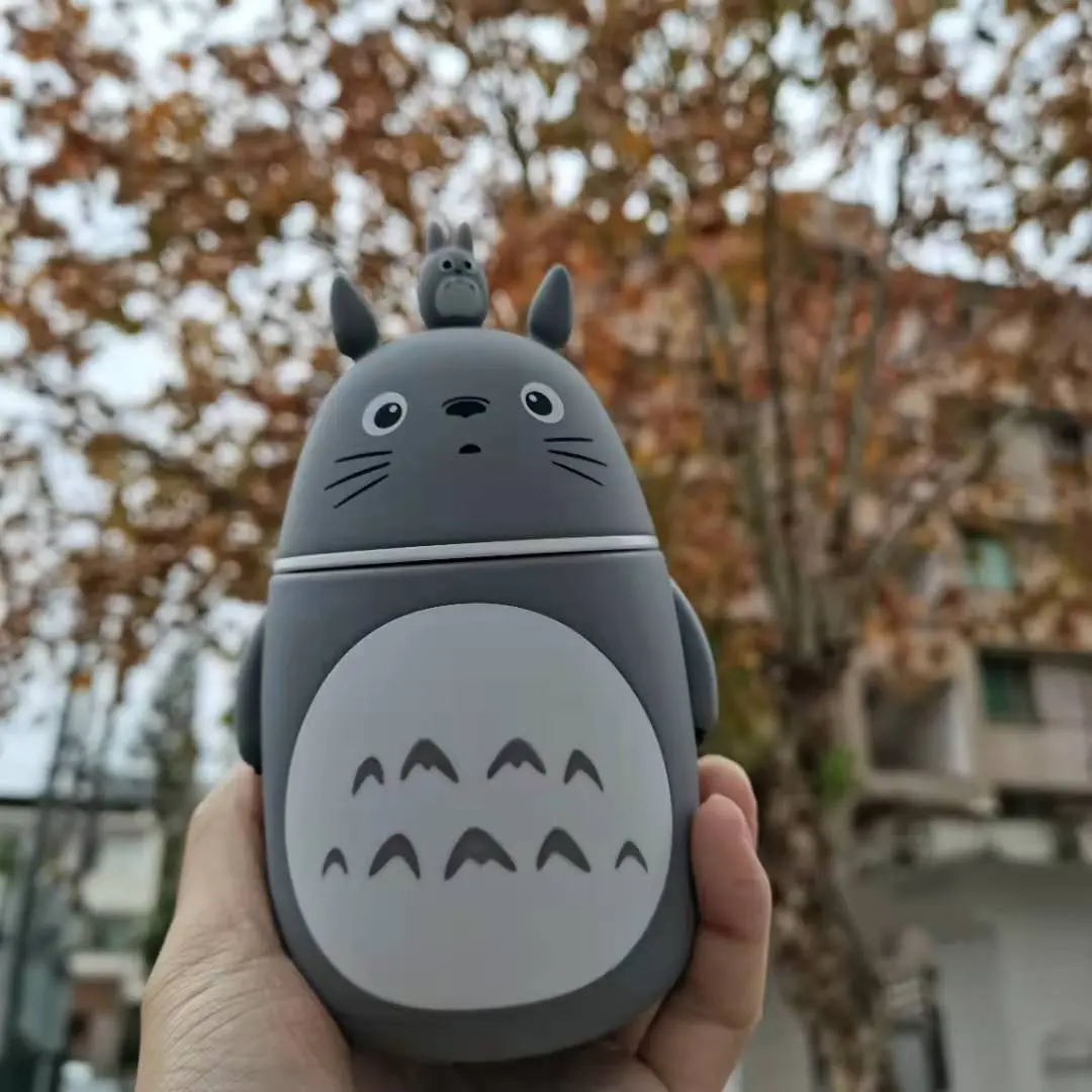 300ML Anime Cartoon Cute Totoro Anime Figure Glass Cup Kawaii Trendy Toy Doll Couple Surprise Gifts