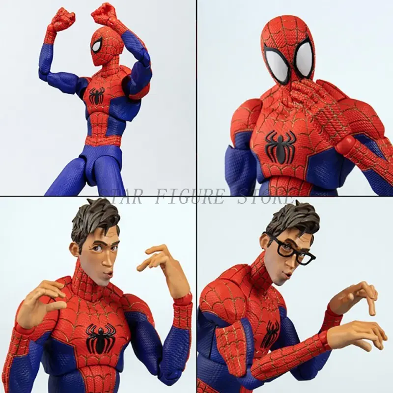 Sv Action Spider-Man Peter Parker Action Figure Collection Sentinel Marvel Into the Spider-Verse Spiderman Figurine Model Toys