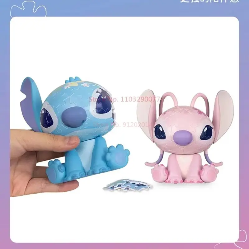 Disney 3D-JP Lilo & Stitch 3D Puzzle Toys Anime Stitch Figurines Angel 3d Puzzle Night Light Girls Kawaii Stitch Night Lamp Gift