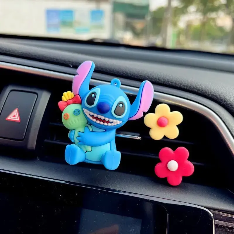 Stitch cartoon kawaii perfume car interior decoration car air outlet purifying air aromatherapy holiday gift for men and women