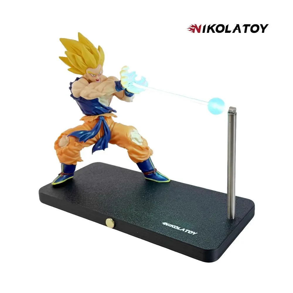 Nikolatoy Dragon Ball Kakarotto Son Goku Kamehameha Wave Magnetic Light Lamp Ornament Anime Peripheral Toys Collect Model Gift