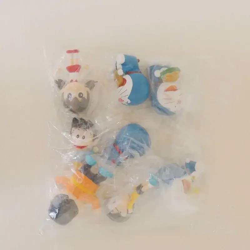 8pcs Doraemon Anime Character Nobita Shizuka Action Figure Hand-made Cake Decor Car Ornament Model Doll Toys Kids Birthday Gift