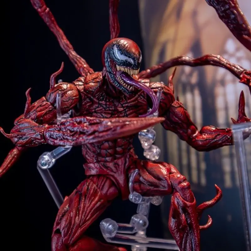 SHF Venom Carnage Spider Man Legends Action Figure Joint Movable Face Statue Model Doll Collectible Kids for Toy Gift