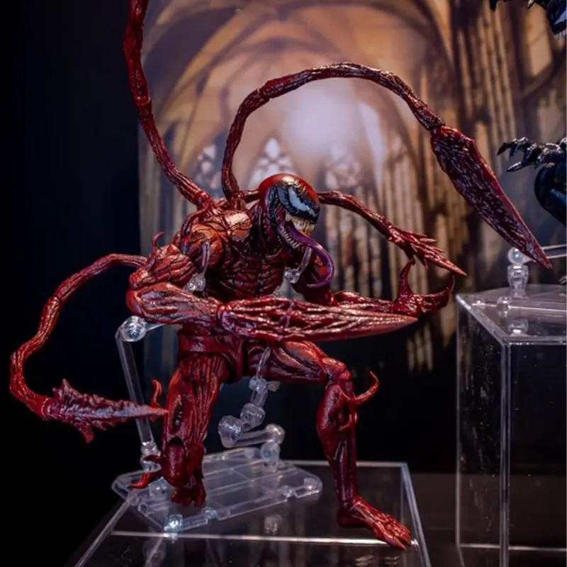 SHF Venom Carnage Spider Man Legends Action Figure Joint Movable Face Statue Model Doll Collectible Kids for Toy Gift
