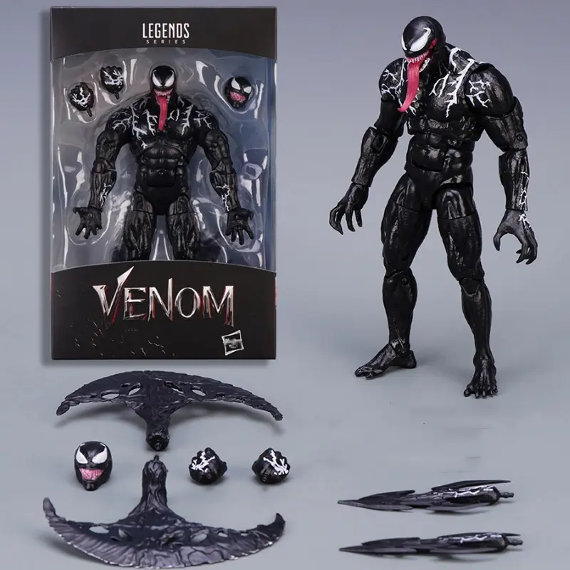 SHF Venom Carnage Spider Man Legends Action Figure Joint Movable Face Statue Model Doll Collectible Kids for Toy Gift