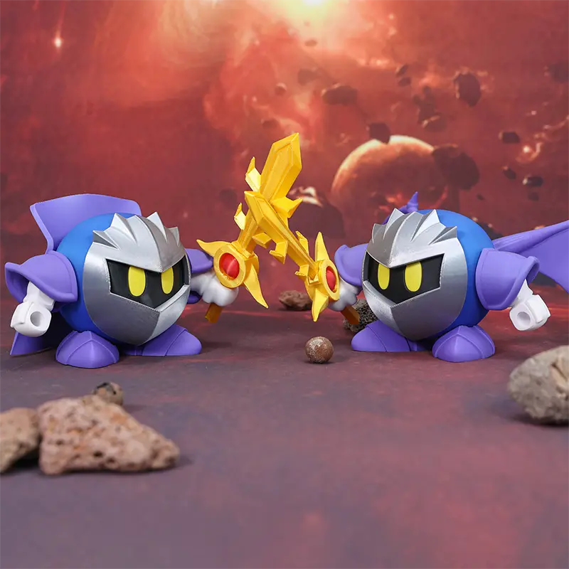Action Figure Meta Knight Figurine Toys Anime Model Star Kirby Meta Knight Galaxia Battle 3D Printed Collection Ornament Dolls