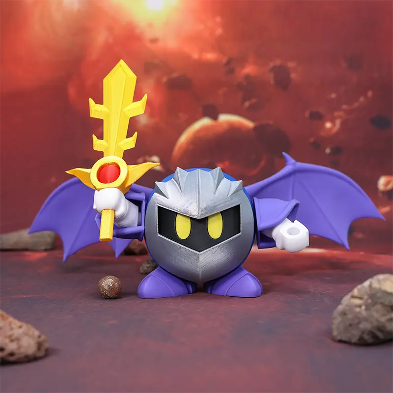 Action Figure Meta Knight Figurine Toys Anime Model Star Kirby Meta Knight Galaxia Battle 3D Printed Collection Ornament Dolls