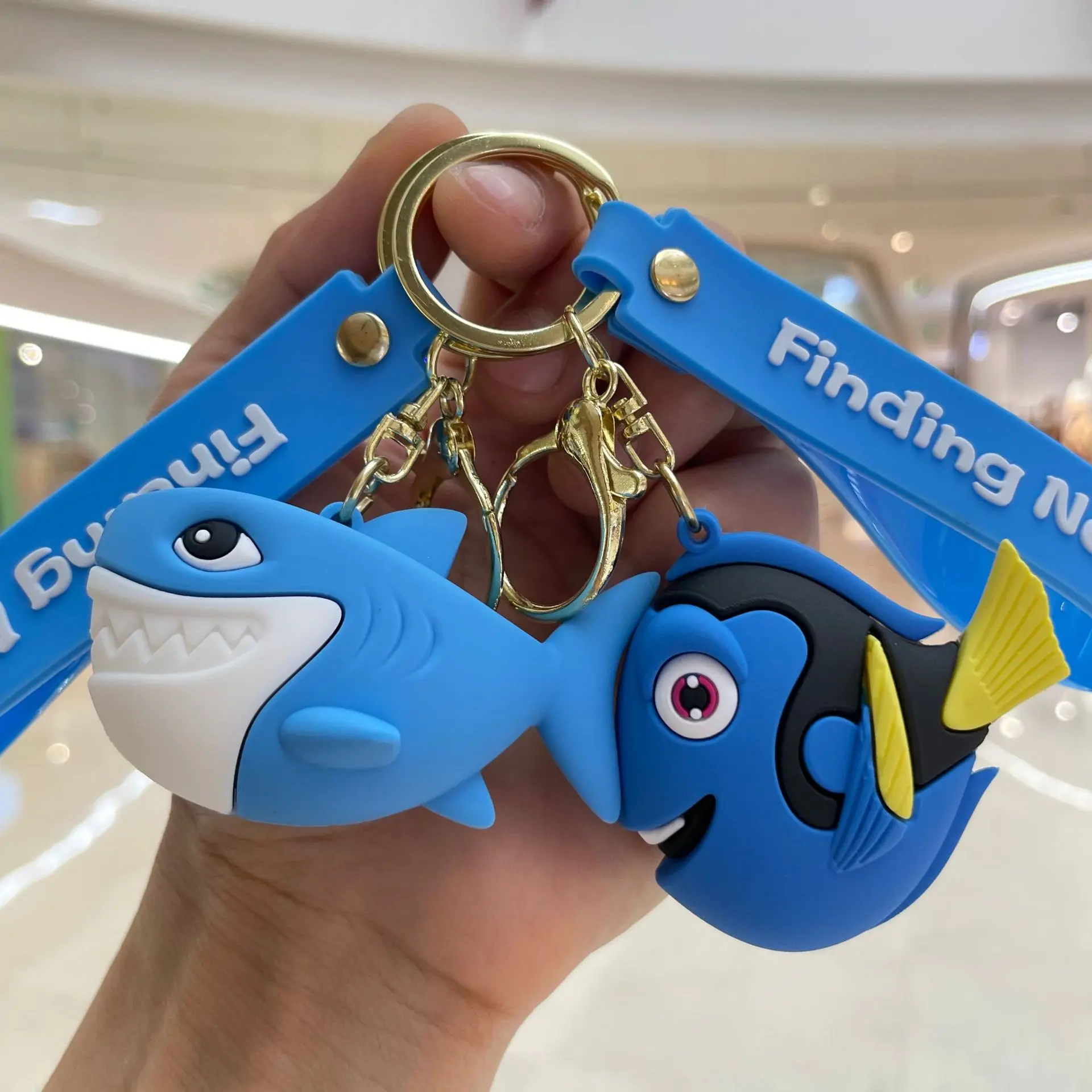 Kawaii Cartoon Finding Nemo Keychain Cute Animals Ugly Fish Shark Keyring Men's and Women's Bag Pendant Accessories Kids Gift