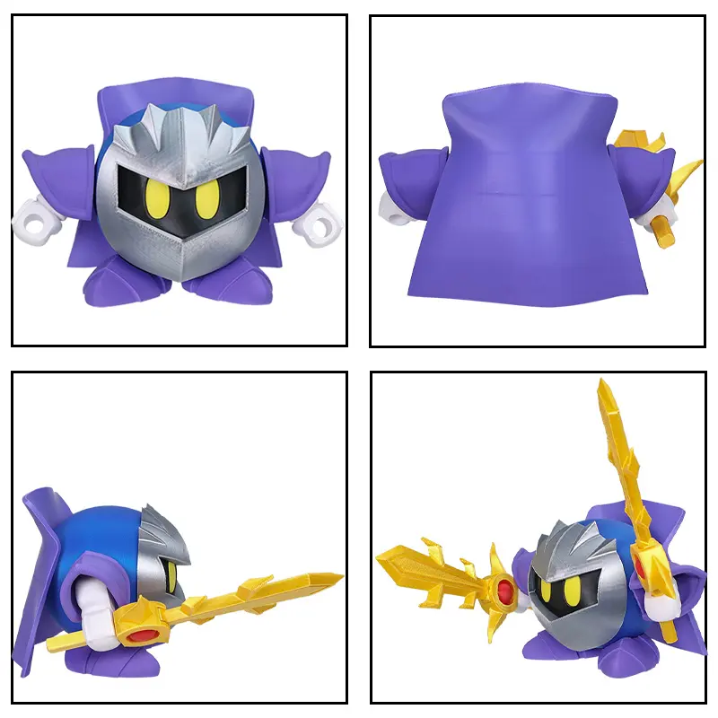 Action Figure Meta Knight Figurine Toys Anime Model Star Kirby Meta Knight Galaxia Battle 3D Printed Collection Ornament Dolls