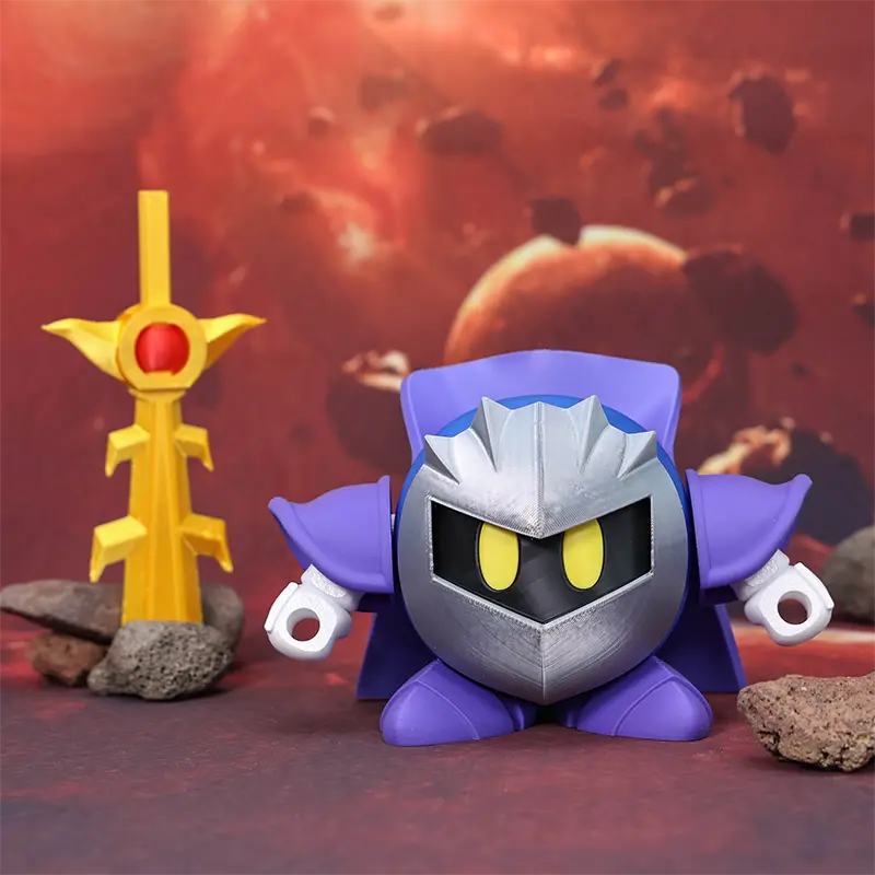 Action Figure Meta Knight Figurine Toys Anime Model Star Kirby Meta Knight Galaxia Battle 3D Printed Collection Ornament Dolls