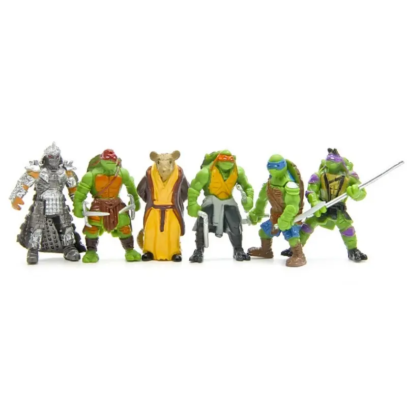 6PCS Teenage Mutant Ninja Turtles Mini Anime Action Figure 5cm Raphael Donatello Toys Model Desktop Decor Cartoon Kids Birthday