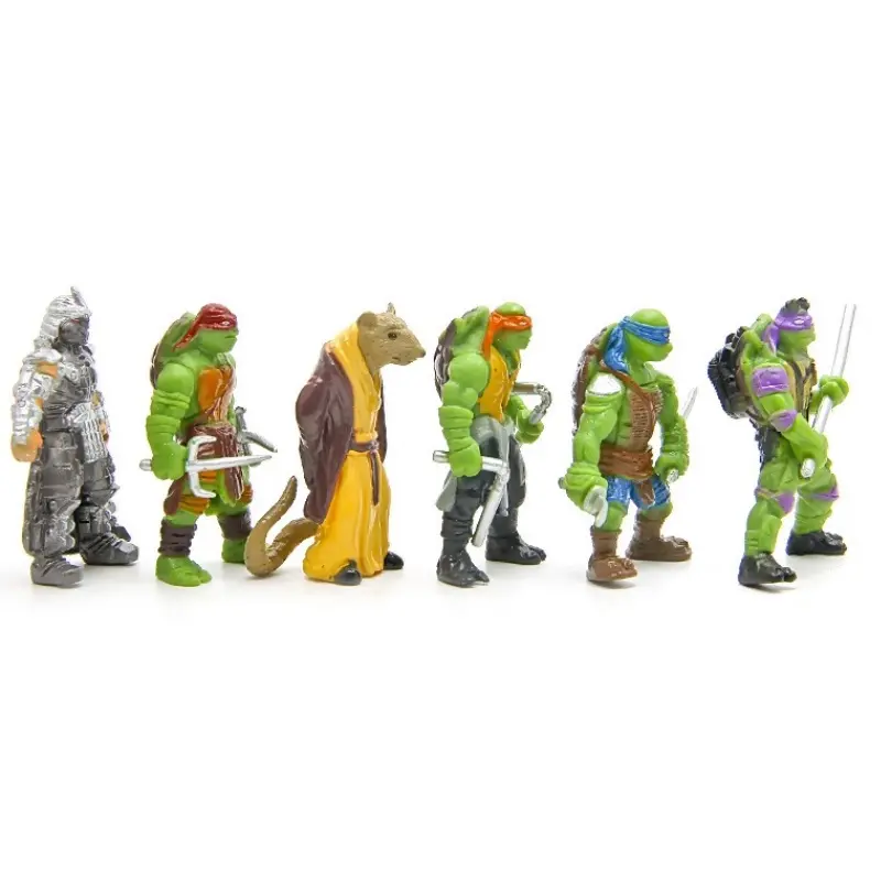 6PCS Teenage Mutant Ninja Turtles Mini Anime Action Figure 5cm Raphael Donatello Toys Model Desktop Decor Cartoon Kids Birthday