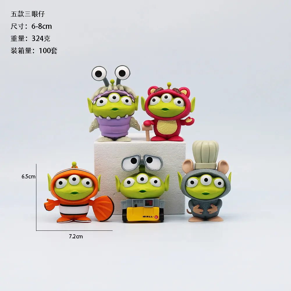 5Pcs/set Disney Toy Story Alien Crossover Series PVC Action Figure Anime Statue Model Toys Collection Kids Charm Christmas Gift