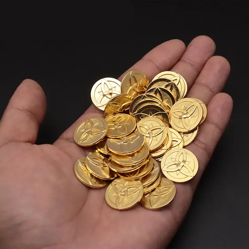 Genshin Impact Mora Coin Action Figures Cosplay Gold Currency Props Collection Decoration Games Figures Mods Coins Kid Toys Gift