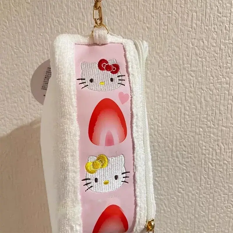 New Hello Kitty Storage Bags Kawaii Anime Cartoon Kuromi Melody Y2k Sandwich Pencil Case Cute Student Coin Purse Kids Toy Gift