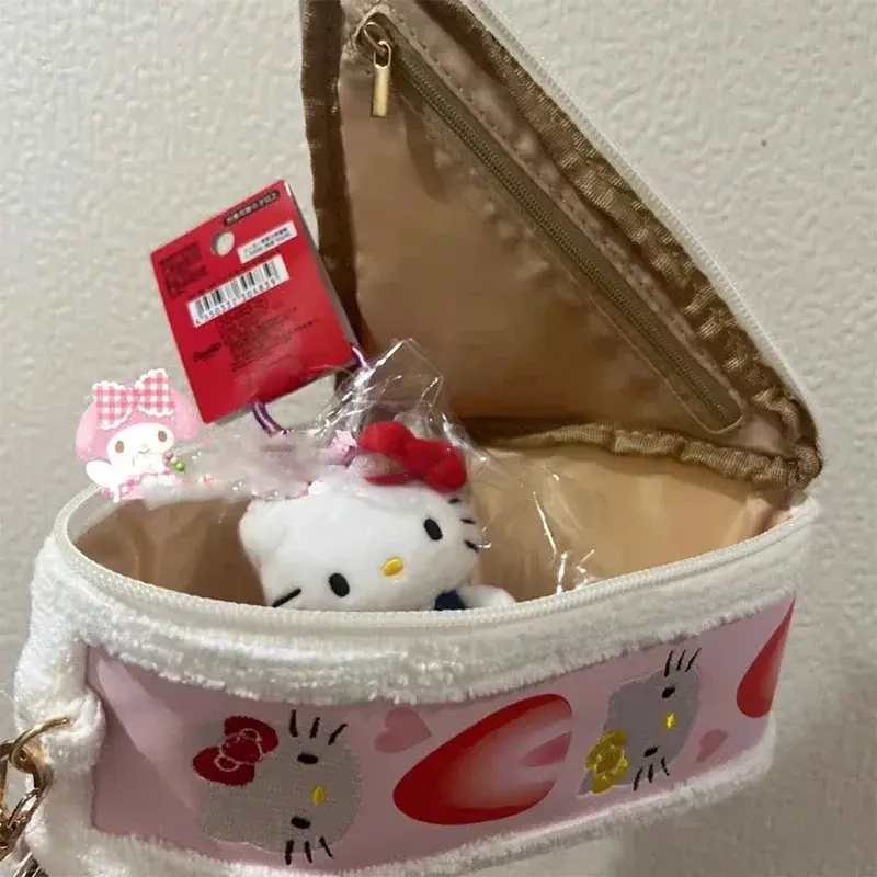 New Hello Kitty Storage Bags Kawaii Anime Cartoon Kuromi Melody Y2k Sandwich Pencil Case Cute Student Coin Purse Kids Toy Gift