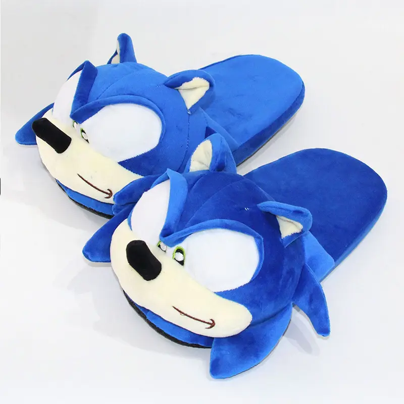 Anime Cartoon Kawaii Sonic Slippers Indoor Men Women Shoes Adult Size Winter Warm Slippers Children Surprise Gifts