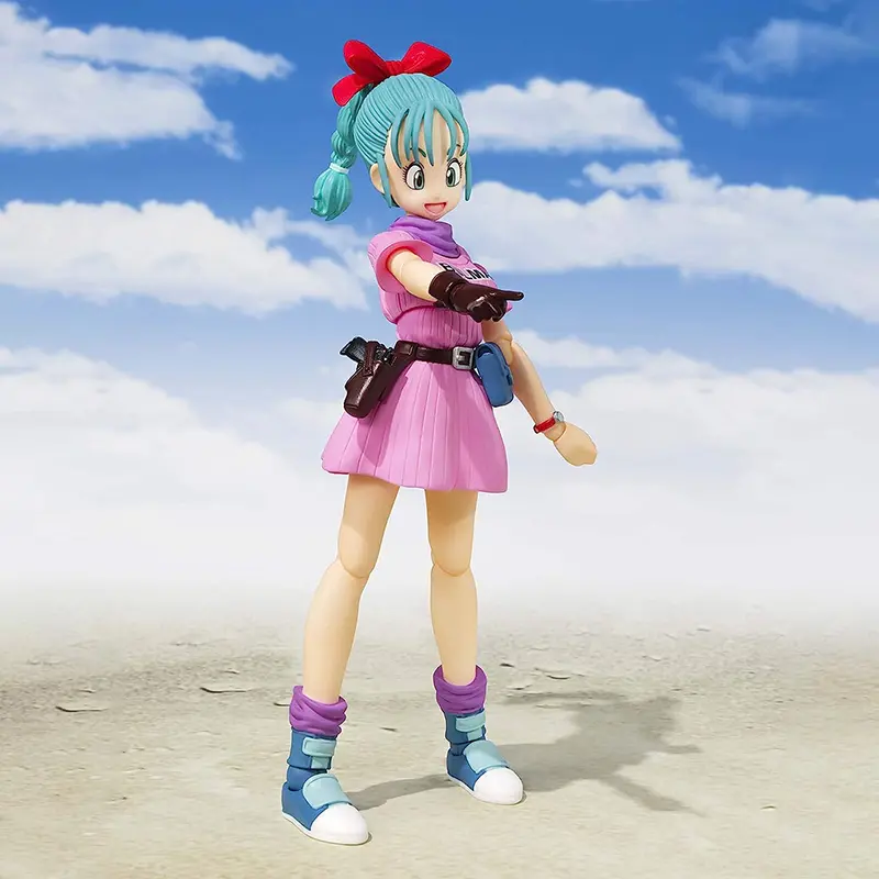 13cm SHF Dragon Ball Figures Bulma Goku Action Figure PVC Battle Force Detector Collection Doll Anime Movable Figurine Model Toy