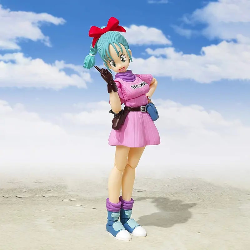 13cm SHF Dragon Ball Figures Bulma Goku Action Figure PVC Battle Force Detector Collection Doll Anime Movable Figurine Model Toy