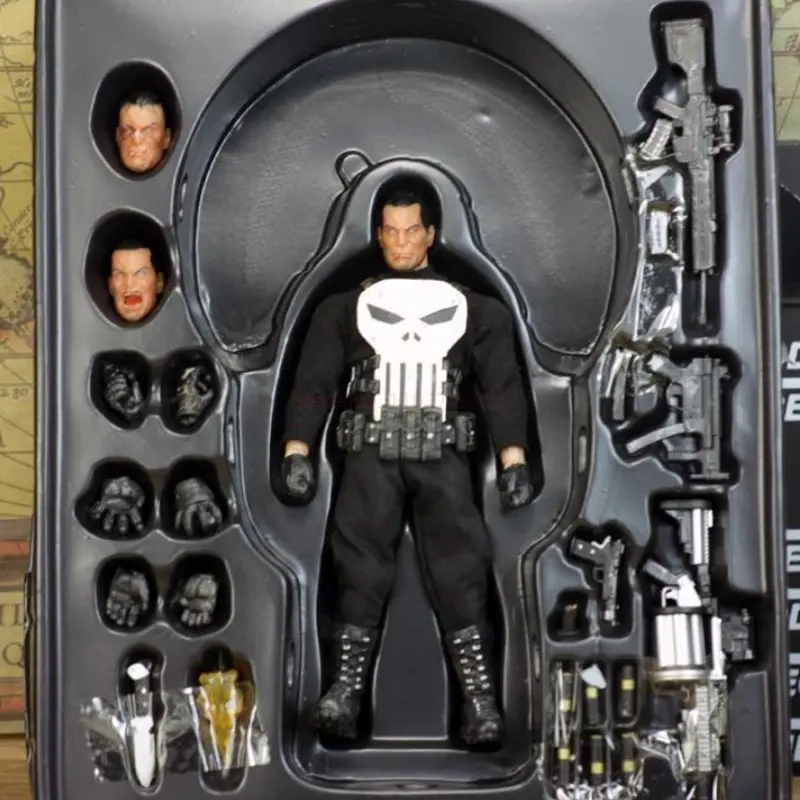 Marvel 1/12 Mezco Ant Punisher Sdcc Cloth Movable 6-inch Figure Doll Hand-made Model White Penalty Uncle Skull Carving Toys