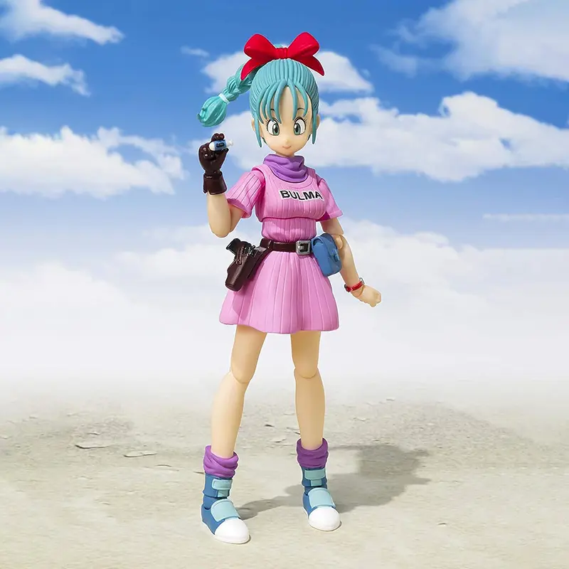 13cm SHF Dragon Ball Figures Bulma Goku Action Figure PVC Battle Force Detector Collection Doll Anime Movable Figurine Model Toy