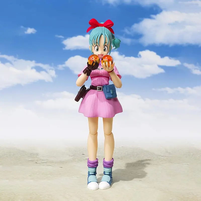13cm SHF Dragon Ball Figures Bulma Goku Action Figure PVC Battle Force Detector Collection Doll Anime Movable Figurine Model Toy