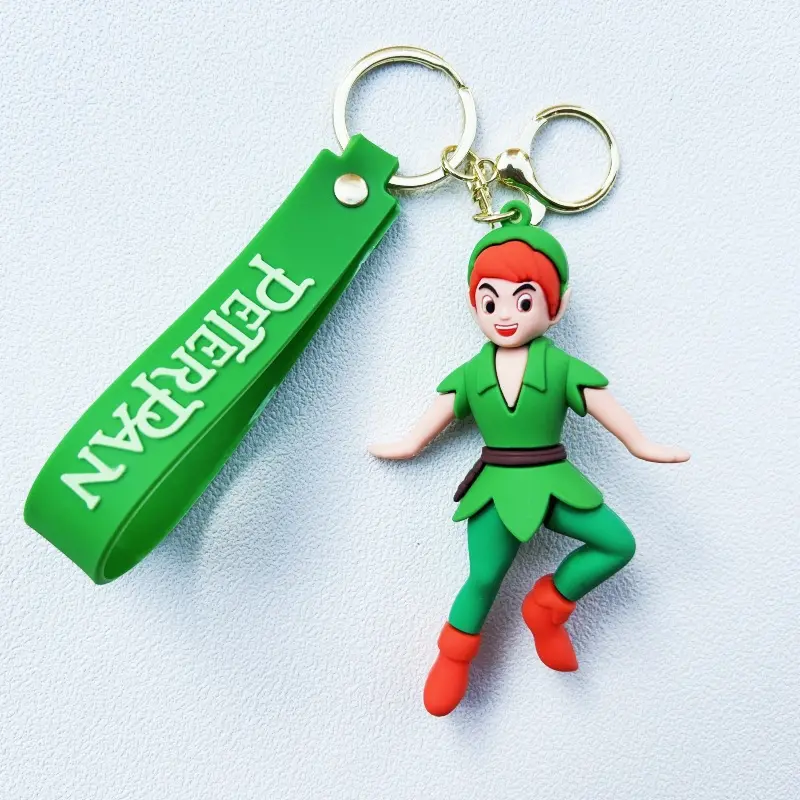 Anime Movie Peter Pan Keychains Car Key Chain Keyring Phone Bag Ornament Jewelry Decor Ornament Toys Doll Kids Birthday Gifts