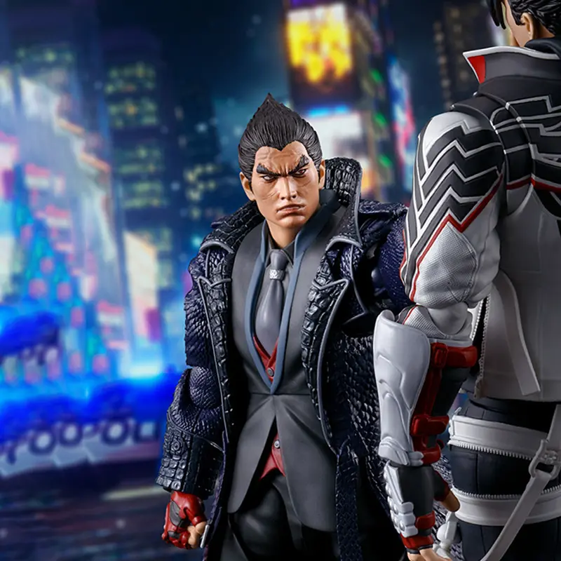 Original box Bandai SHF TEKKEN 8 KAZUYA MISHIMA  AND JIN KAZAMA Figure Finished Model kit Anime full Action Toy Gifts for kids