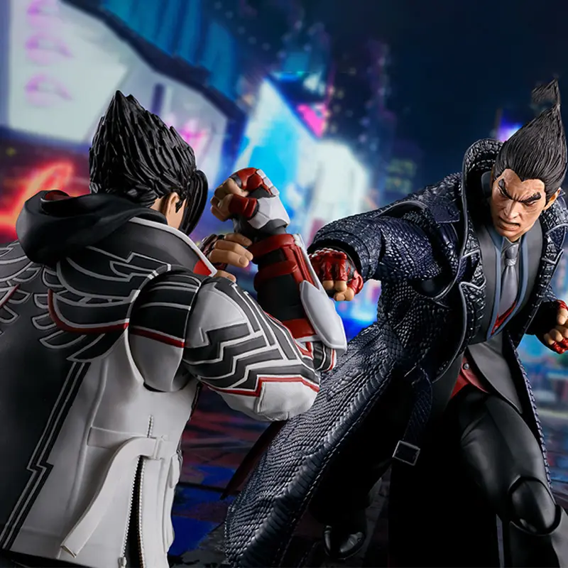 Original box Bandai SHF TEKKEN 8 KAZUYA MISHIMA  AND JIN KAZAMA Figure Finished Model kit Anime full Action Toy Gifts for kids