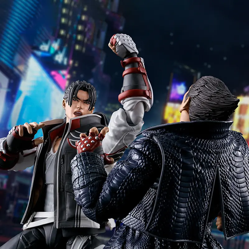 Original box Bandai SHF TEKKEN 8 KAZUYA MISHIMA  AND JIN KAZAMA Figure Finished Model kit Anime full Action Toy Gifts for kids