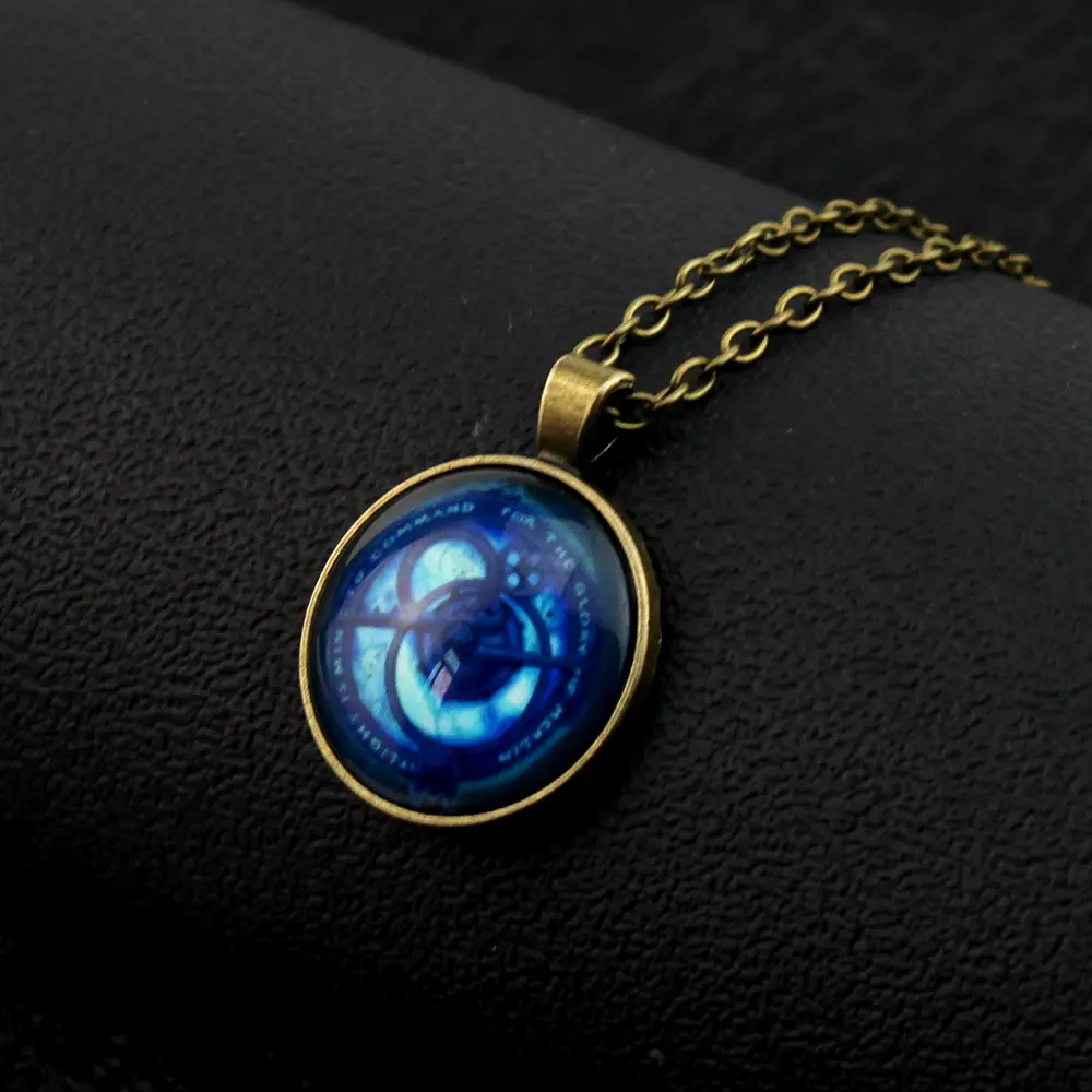 Vintage Amulet Trollhunters Pendant Necklace Toy Trollhunter Amulet Jewelry Bronze Color Chain for Children Women Men Gifts