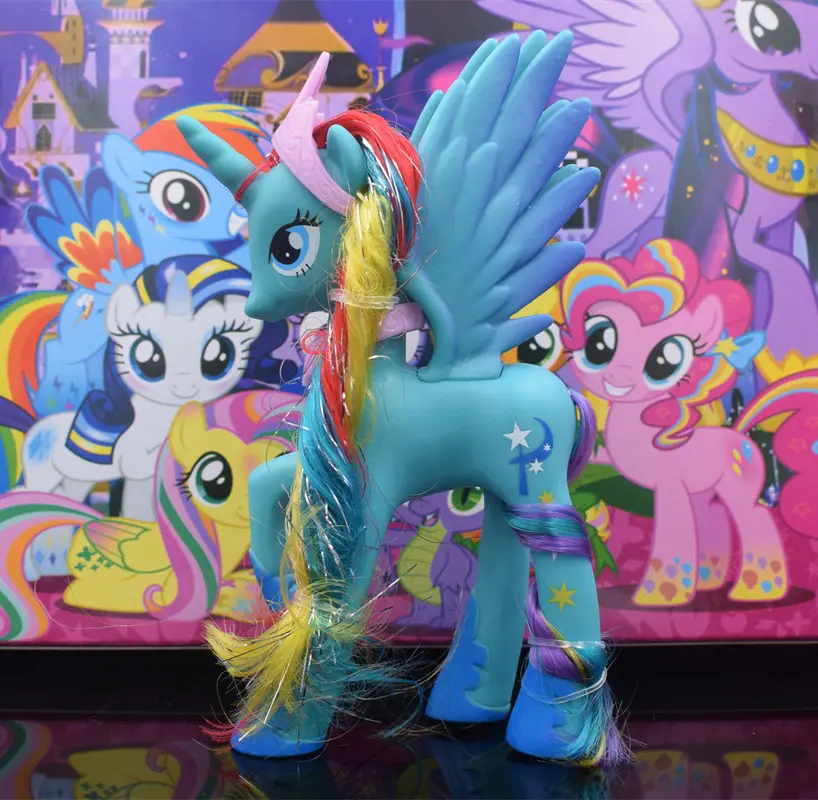 14cm Rainbow Poney Cartoon Unicorn Model Ornaments Toys Anime Figure Doll Mini Horses Decoration For Girls Birthday Gifts