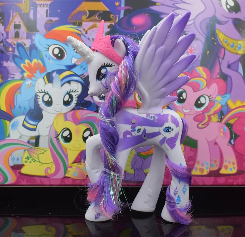 14cm Rainbow Poney Cartoon Unicorn Model Ornaments Toys Anime Figure Doll Mini Horses Decoration For Girls Birthday Gifts