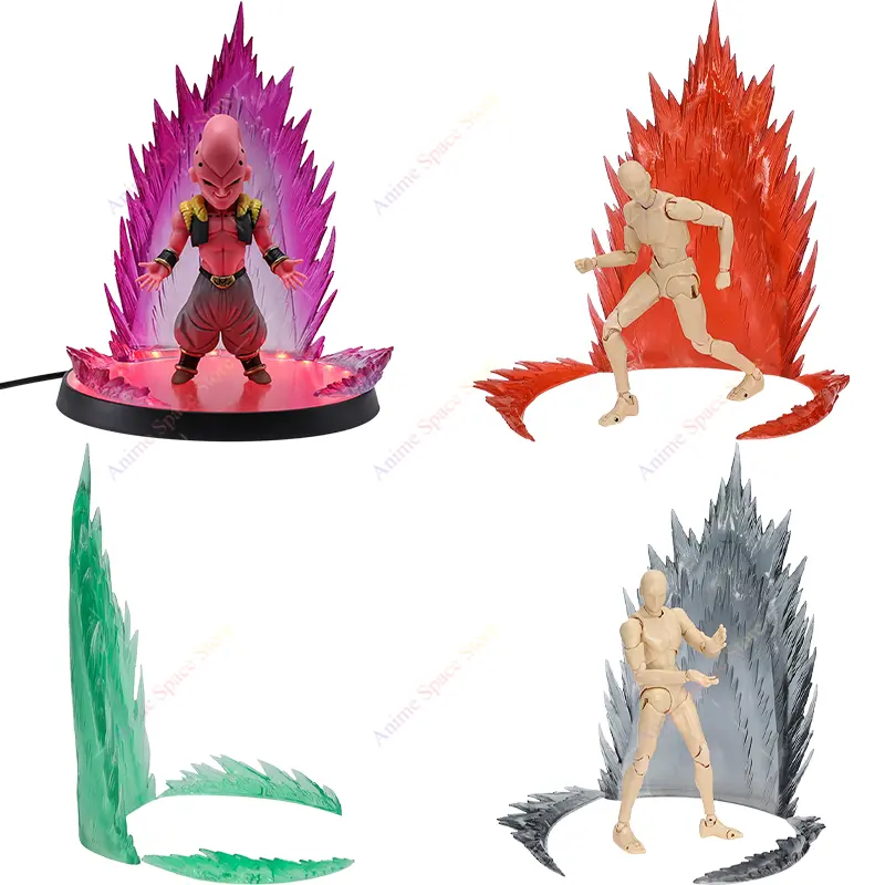 Anime Explosion Lightning Combat Special Effects Model Toy DIY Scene Bracket Action Model Vegeta Son Gohan Effects Ornament Doll